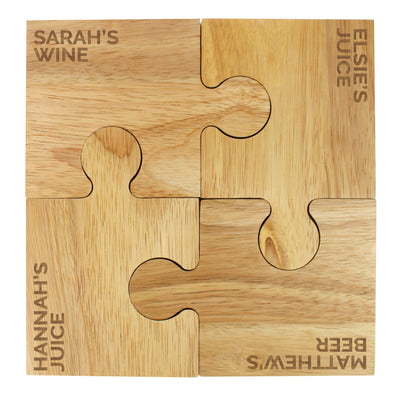 Personalised Jigsaw Coasters - Four Wooden Everything Personal