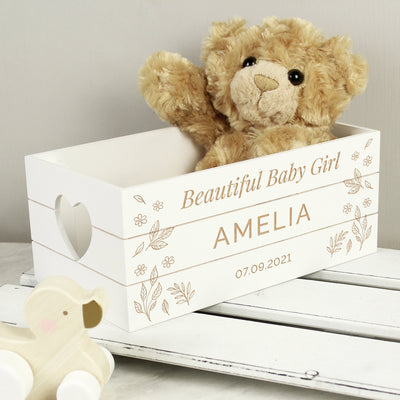 Personalised White Wooden Crate Wooden Everything Personal