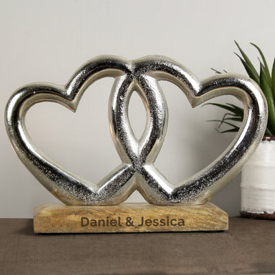 Personalised Double Heart Ornament Ornaments Everything Personal