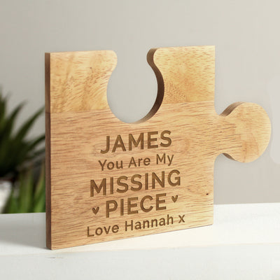 Personalised My Missing Piece Jigsaw Piece Wooden Everything Personal