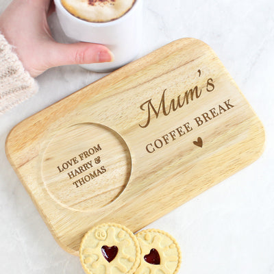 Personalised Heart Design Wooden Coaster Tray Wooden Everything Personal