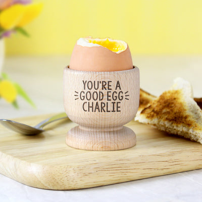 Personalised Wooden Egg Cup Mealtime Essentials Everything Personal