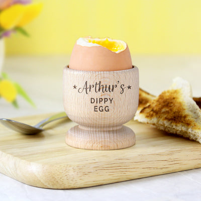 Personalised Stars Wooden Egg Cup Mealtime Essentials Everything Personal