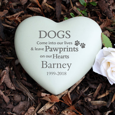 Personalised Dog Pawprints Heart Memorial Memorials Everything Personal
