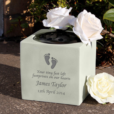 Personalised Footprints Memorial Vase Memorials Everything Personal