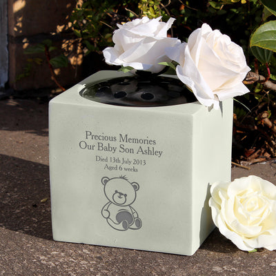 Personalised Teddy Bear Memorial Vase Memorials Everything Personal