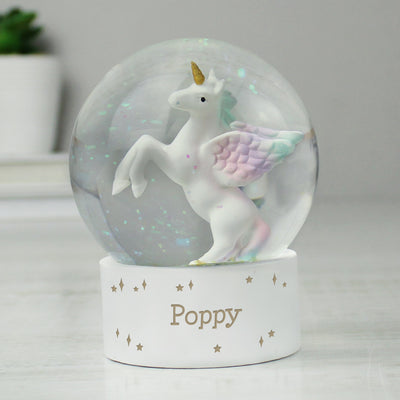 Personalised Unicorn Snow Globe Christmas Decorations Everything Personal