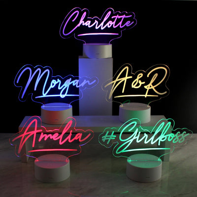 Personalised LED Colour Changing Desk Night Light LED Lights, Candles & Decorations Everything Personal