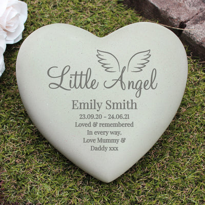 Personalised Little Angel Heart Memorial Memorials Everything Personal