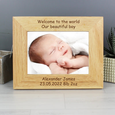 Personalised Landscape 5x7 Landscape Wooden Photo Frame Photo Frames, Albums and Guestbooks Everything Personal