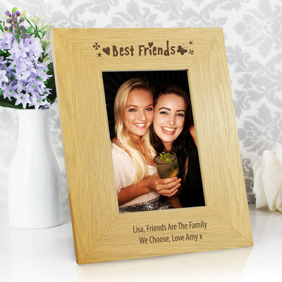 Personalised Oak Finish 4x6 Best Friends Photo Frame Photo Frames, Albums and Guestbooks Everything Personal