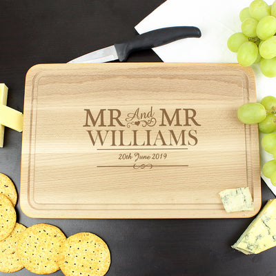 Personalised Mr & Mr Large Chopping Board Kitchen, Baking & Dining Gifts Everything Personal