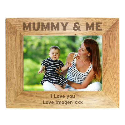Personalised Mummy & Me 7x5 Landscape Wooden Photo Frame Photo Frames, Albums and Guestbooks Everything Personal