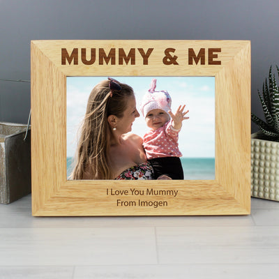 Personalised Mummy & Me 5x7 Landscape Wooden Photo Frame Photo Frames, Albums and Guestbooks Everything Personal