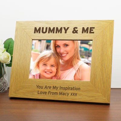 Personalised Oak Finish 6x4 Mummy & Me Photo Frame Photo Frames, Albums and Guestbooks Everything Personal