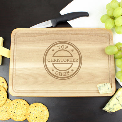 Personalised Top Chef Large Chopping Board Kitchen, Baking & Dining Gifts Everything Personal