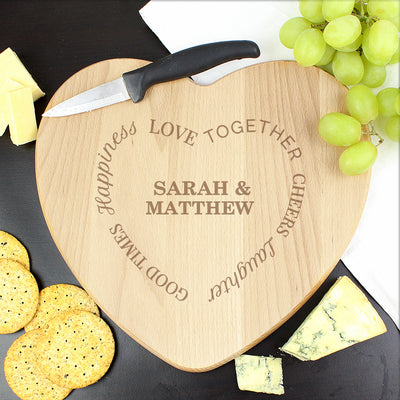 Personalised Good Times Heart Chopping Board Kitchen, Baking & Dining Gifts Everything Personal