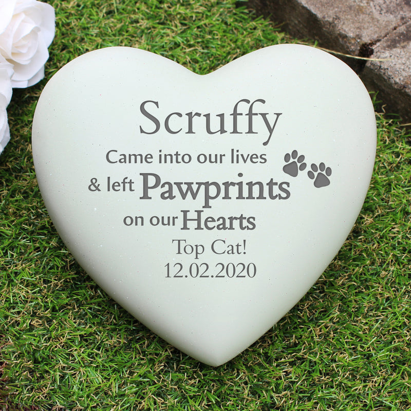 Personalised Pet Pawprints Heart Memorial Memorials Everything Personal