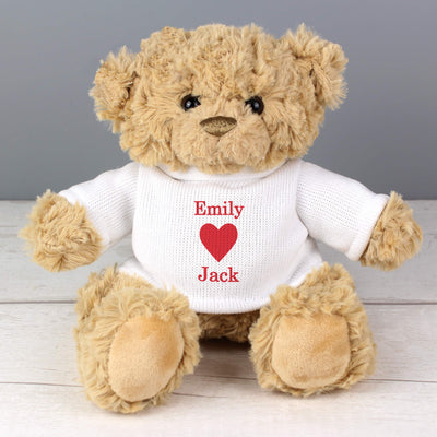 Personalised Love Heart Teddy Bear Plush Everything Personal