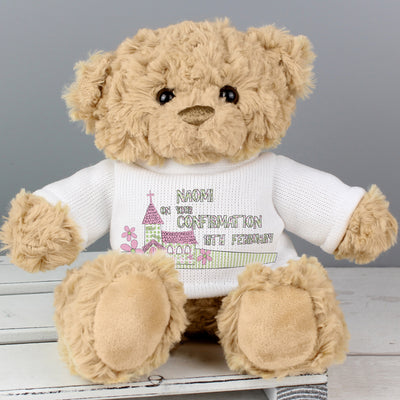 Personalised Pink Church Teddy Bear Plush Everything Personal