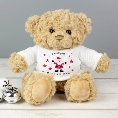 Personalised Spotty Santa Teddy Bear Plush Everything Personal