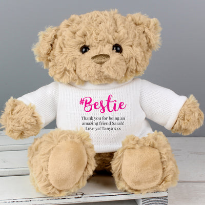 Personalised #Bestie Teddy Bear Plush Everything Personal