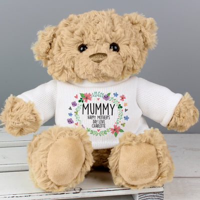 Personalised Floral Teddy Bear Plush Everything Personal
