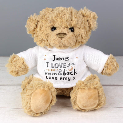 Personalised To the Moon and Back Teddy Bear Plush Everything Personal
