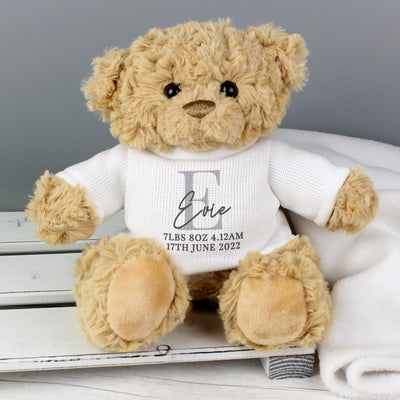 Personalised Initial Teddy Bear Plush Everything Personal