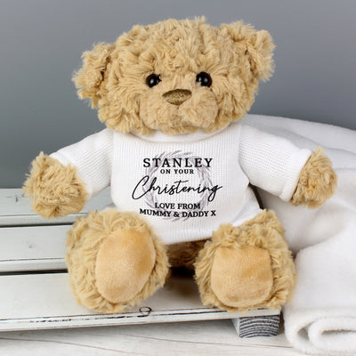 Personalised 'On your Christening' Teddy Bear Plush Everything Personal