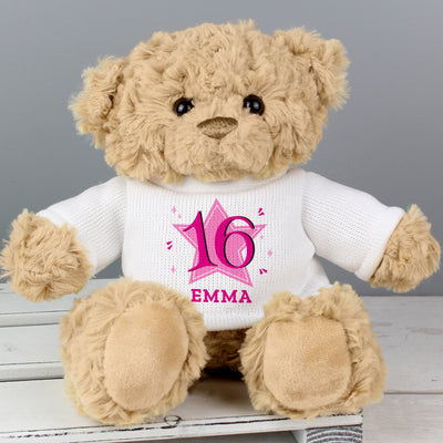 Personalised Pink Big Age Teddy Bear Plush Everything Personal