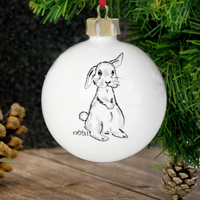 Personalised Bunny Bauble Christmas Decorations Everything Personal