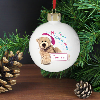 Personalised Teddy 1st Christmas Bauble Christmas Decorations Everything Personal