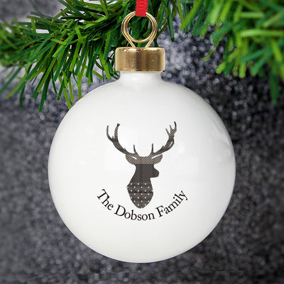 Personalised Highland Stag Bauble Christmas Decorations Everything Personal
