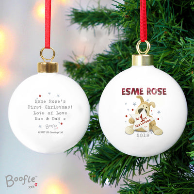 Personalised Boofle My 1st Christmas Bauble Christmas Decorations Everything Personal