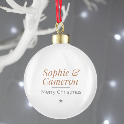Personalised Classic Gold Star Christmas Bauble Christmas Decorations Everything Personal