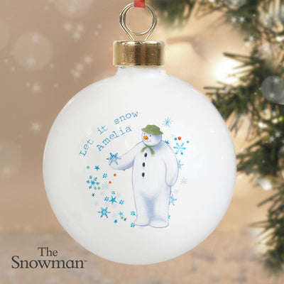 Personalised The Snowman Let it Snow Bauble Christmas Decorations Everything Personal