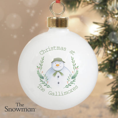 Personalised The Snowman Winter Garden Bauble Christmas Decorations Everything Personal