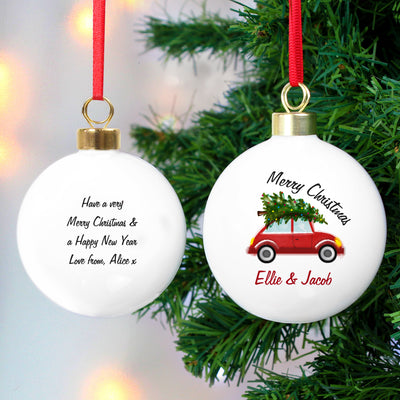 Personalised 'Driving Home For Christmas' Bauble Hanging Decorations & Signs Everything Personal