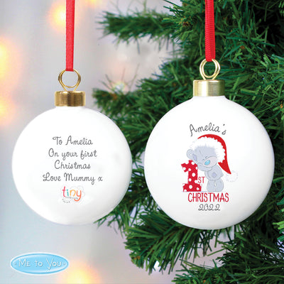 Personalised Tiny Tatty Teddy 'My 1st Christmas' Bauble Licensed Products Everything Personal