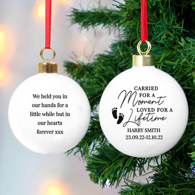 Personalised Carried For A Moment Bauble Christmas Decorations Everything Personal