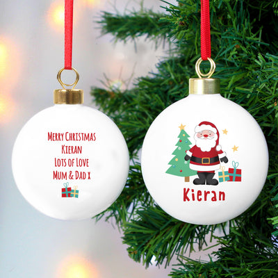 Personalised Santa Bauble Christmas Decorations Everything Personal