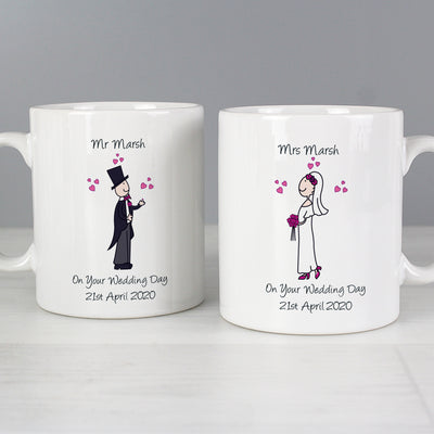 Personalised Bride & Groom Mug Set Mugs Everything Personal