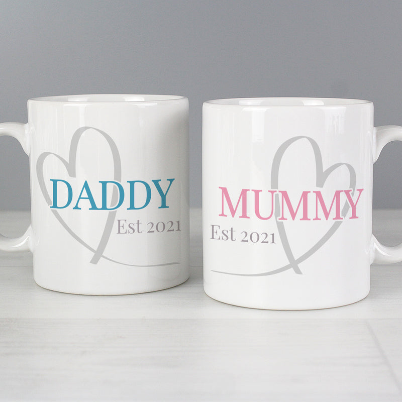 Personalised Mummy & Daddy Mug Set Mugs Everything Personal