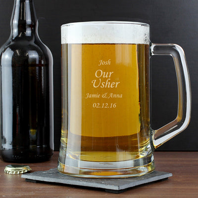 Engraved Personalised Glass Pint Stern Tankard Glasses & Barware Everything Personal