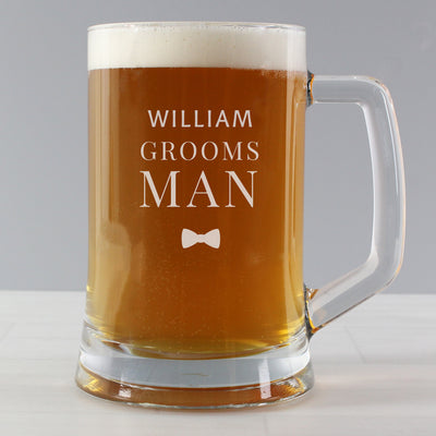 Personalised Groomsman Pint Stern Tankard Glasses & Barware Everything Personal