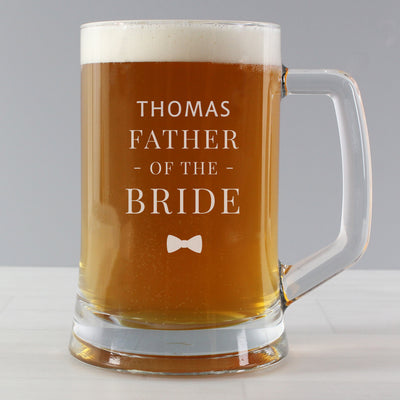 Personalised Father of the Bride Pint Stern Tankard Glasses & Barware Everything Personal