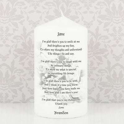 Personalised Godparent Pillar Candle Candles & Reed Diffusers Everything Personal