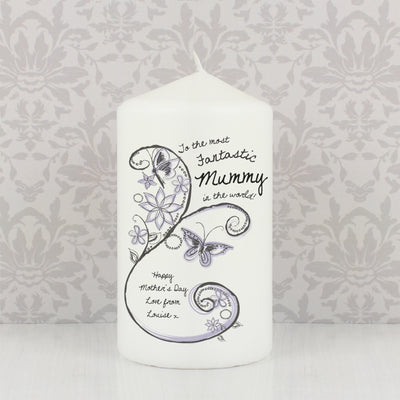 Personalised Flower Pattern Pillar Candle Candles & Reed Diffusers Everything Personal