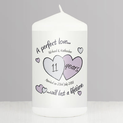 Personalised A Perfect Love Anniversary Pillar Candle Candles & Reed Diffusers Everything Personal